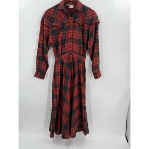 Vintage 80's Marvin Singer for Depeche Mode Cree A Paris Dress Size 4 Red Plaid